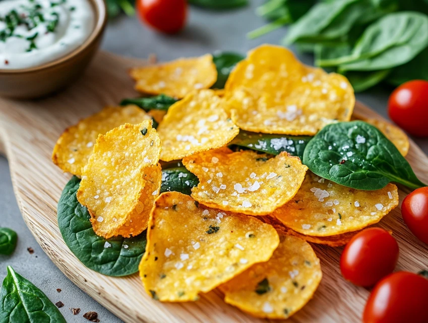Crisps au fromage et épinards