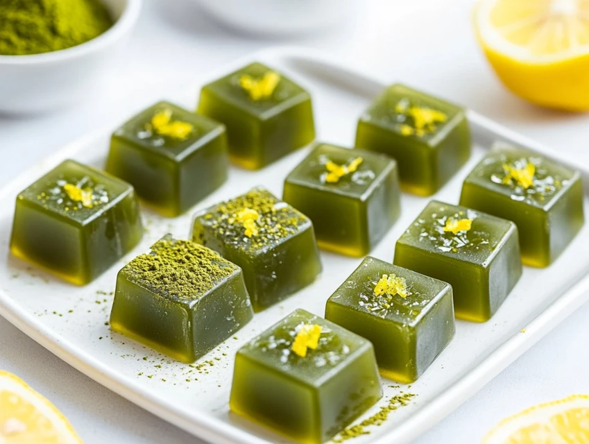 Gommes au matcha, citron et miel