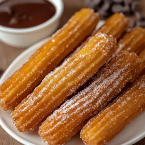 Churros dorés avec sauce chocolat : un délice à savourer ! 7 Churros dorés et sauce chocolat