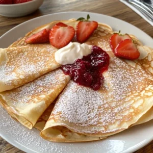 Crêpes Françaises Garnies de Confiture Maison : Un Délice ! 7 Crêpes Françaises Garnies de Confiture Maison