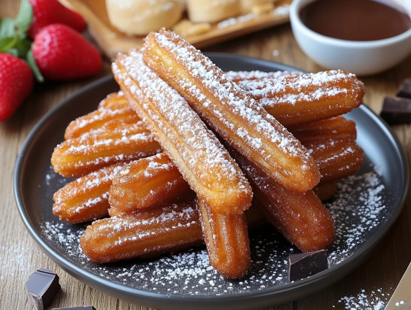 Churros maison avec sauce au chocolat
