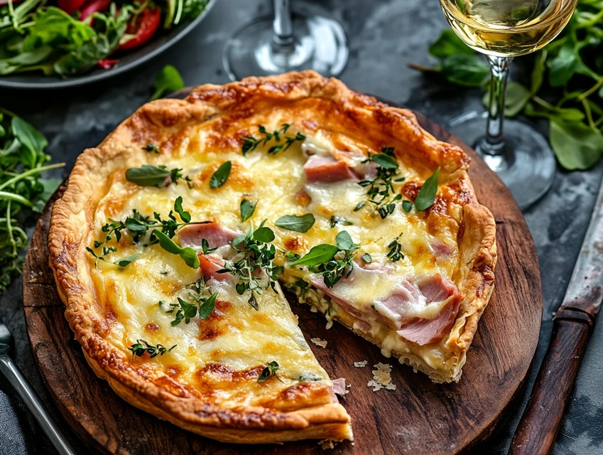 Tarte rapide au jambon et gruyère