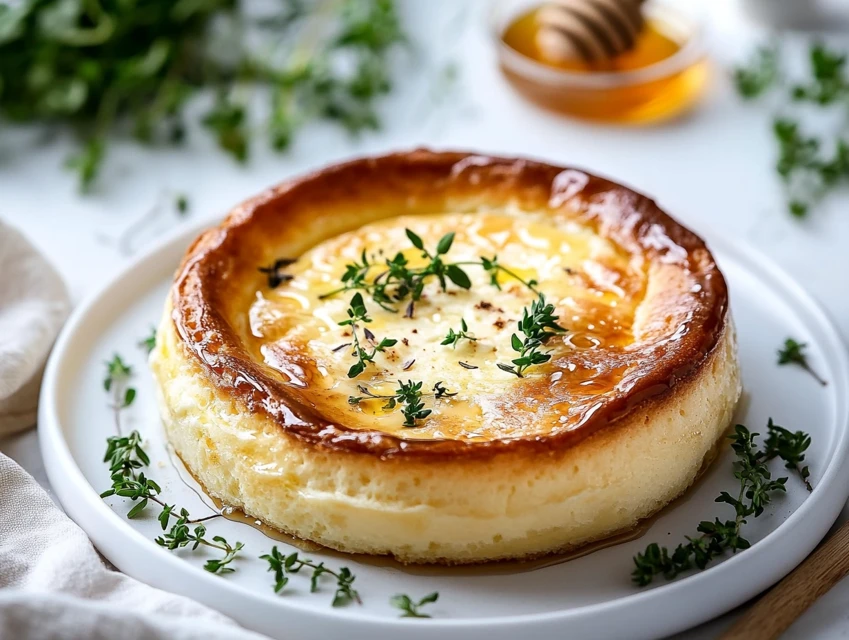 Tarte soufflée au chèvre et miel