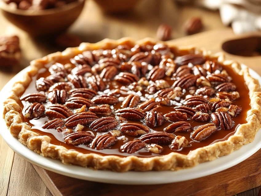 Tarte aux noix de pécan et caramel