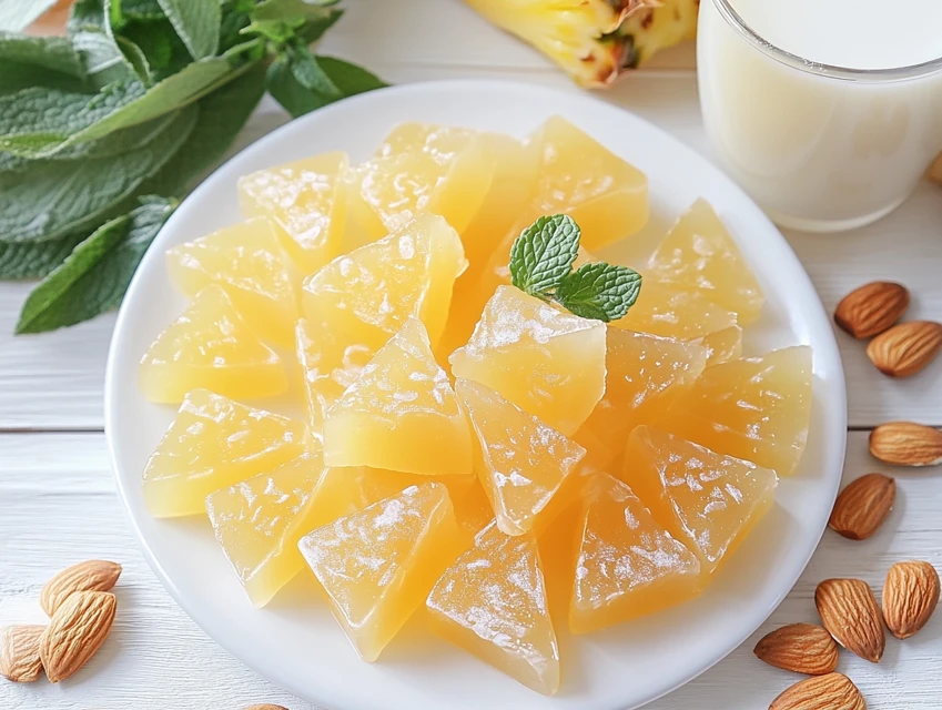 Gummies à l'ananas et lait d'amande