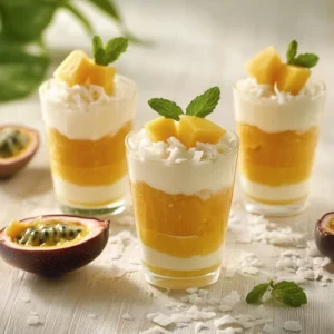 Verrine mangue, coco et passion exotique : un délice ! 7 Verrine exotique mangue, coco et passion