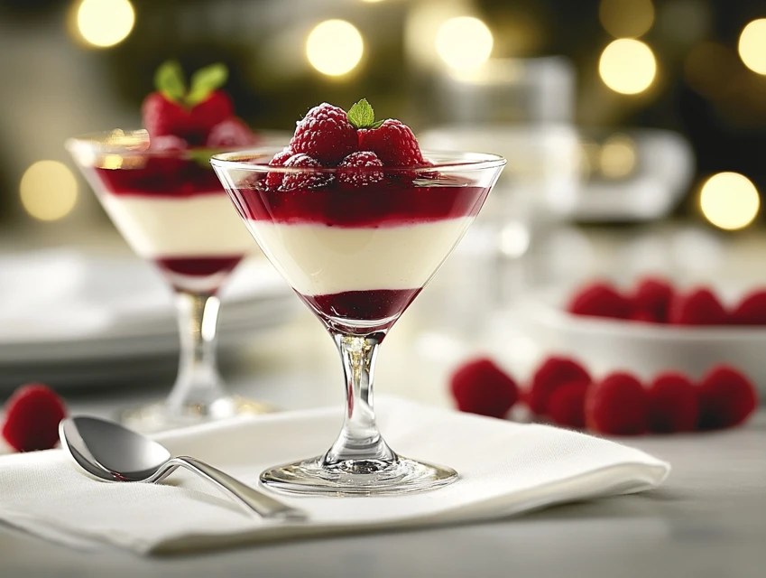 Panna cotta à la vanille et coulis de fruits rouges