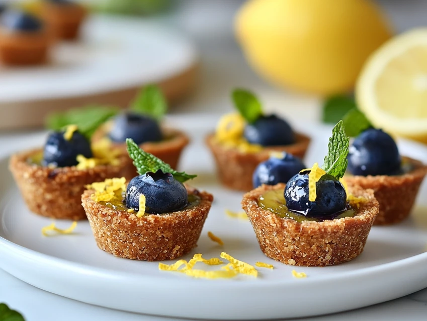 Mini tartelettes sablées aux myrtilles et citron