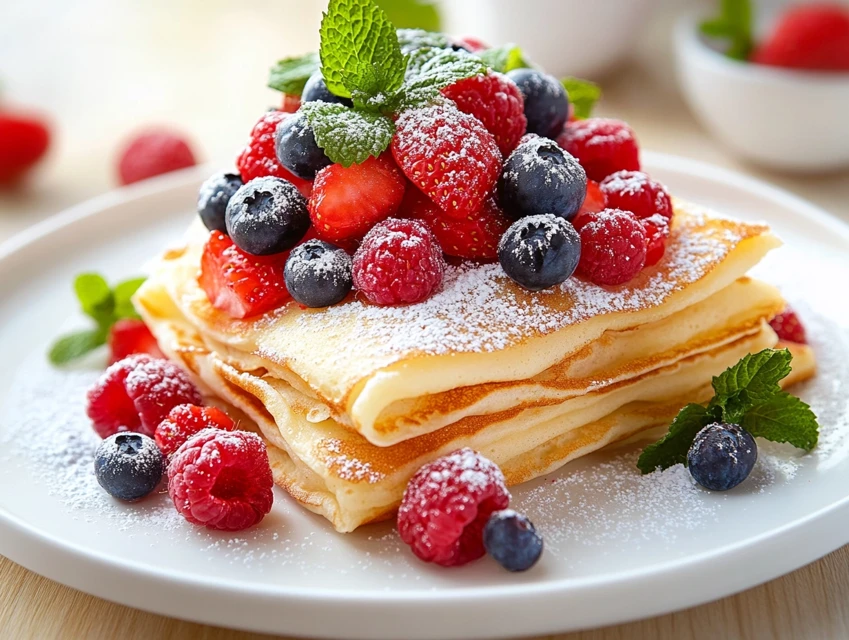 Crêpes soufflées à la vanille et fruits rouges