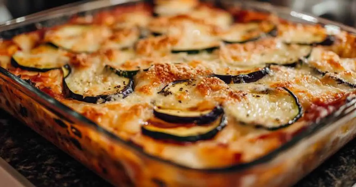 Ingrédients frais pour la préparation de lasagnes végétariennes