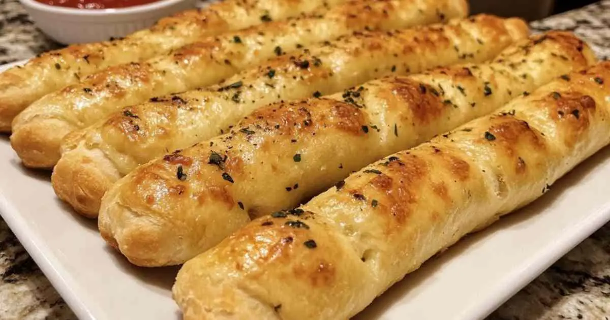 Panier de pains à l’ail Olive Garden maison servis avec des pâtes à la sauce tomate