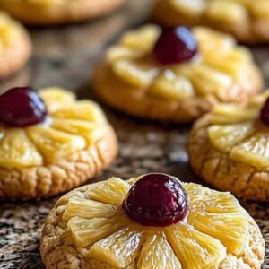 Cookies à l'Ananas Renversés | Recette Facile de Cookies à l'Ananas 7 Préparation de la pâte à cookies à l’ananas avec ajout de cerises