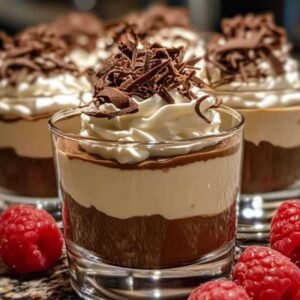 Crème au mascarpone et chocolat 4 Crème au mascarpone et chocolat servie dans une verrine élégante