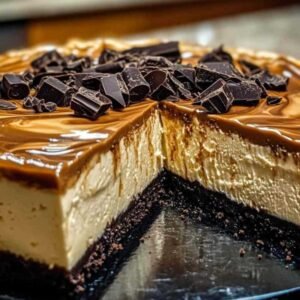 Cheesecake au Beurre de Cacahuète et Ganache au Chocolat 7 Cheesecake au beurre de cacahuète et ganache au chocolat sur base Oreo