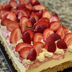 Gâteau Éclair aux Fraises - Dessert Frais Sans Cuisson 7 Préparation de la crème au cheesecake pour gâteau éclair aux fraises