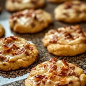 Cookies Salés aux Oignons Caramélisés et Lardons 7 cookies salés apéritif