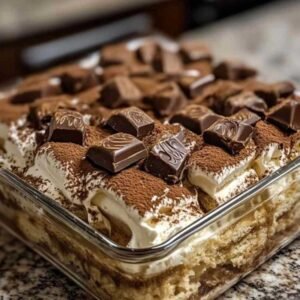 Tiramisu Kinder Bueno : Recette Facile et Gourmande Sans Cuisson 7 Tiramisu Kinder Bueno saupoudré de cacao en poudre