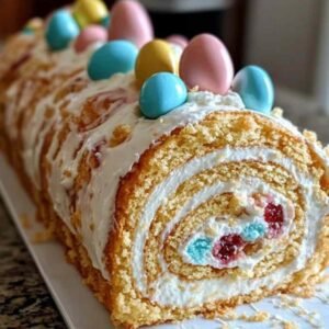 Rouleau de gâteau de Pâques festif et crémeux au chocolat blanc : un délice à partager ! 7 Rouleau de gâteau de Pâques festif et crémeux au chocolat blanc