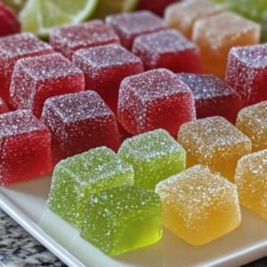 Gummies Framboise et Citron Vert 7 Gummies framboise et citron vert faits maison dans un bol