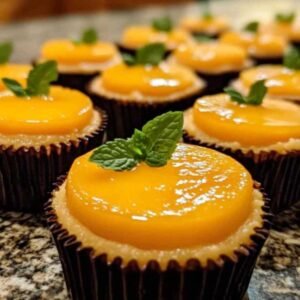 Mini Cheesecakes à la Pêche Sans Cuisson 7 Ingrédients pour mini cheesecakes à la pêche sans cuisson
