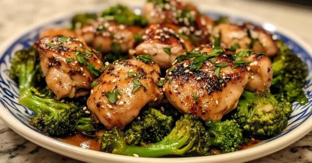 Sauté de poulet et brocoli servi sur un lit de riz