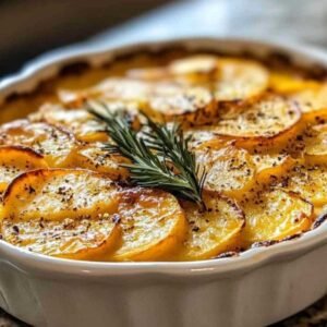 Gratin de Pommes de Terre et Patate Douce : Un Délice Réconfortant 7 Gratin de pommes de terre et patate douce doré au four