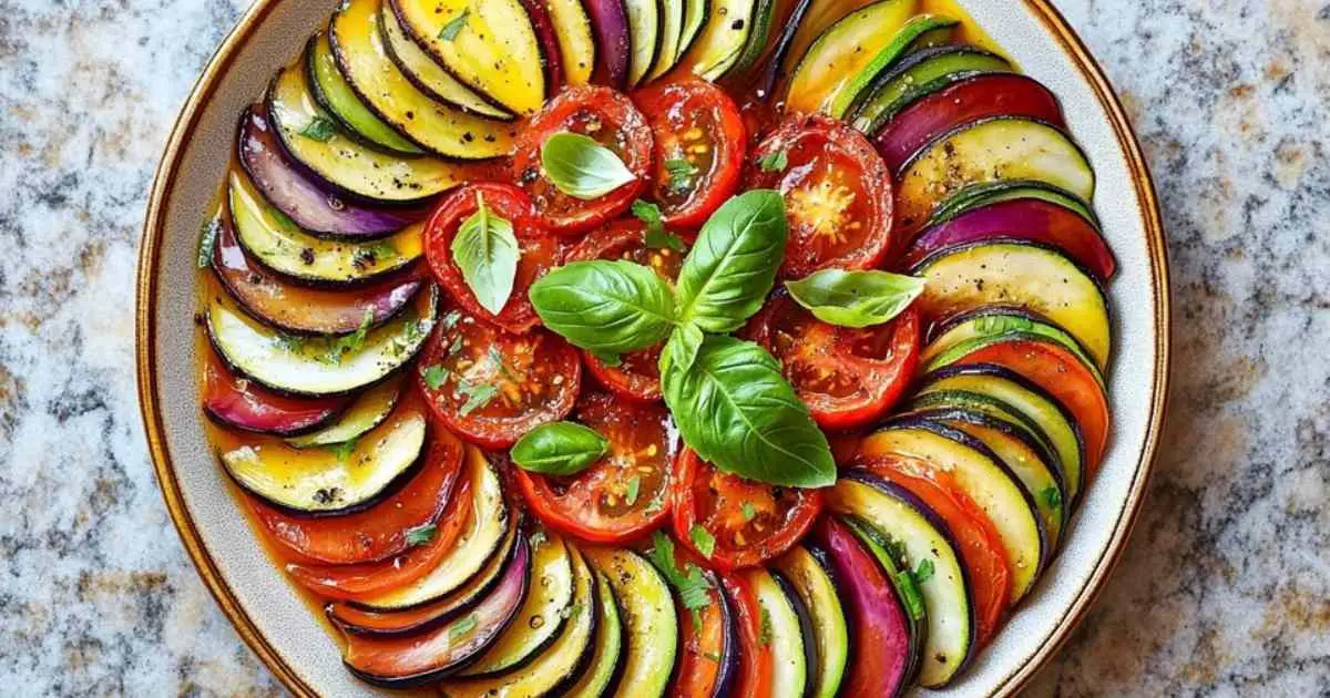 Ratatouille traditionnelle cuite au four, dorée et appétissante