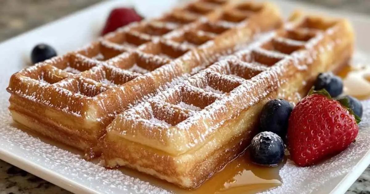 Gaufres maison dorées et croustillantes empilées sur une assiette