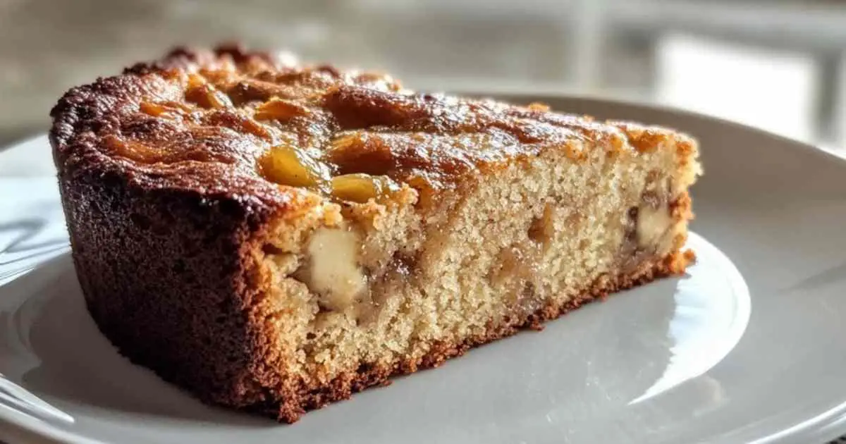 Gâteau à la banane sans farine fraîchement sorti du four