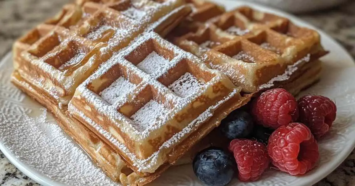 Gaufres maison dorées et croustillantes avec fruits rouges