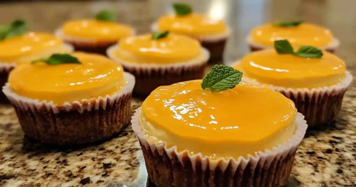Mini cheesecakes à la pêche sans cuisson dans des verrines