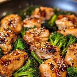 Sauté de Poulet et Brocoli 7 Cuisson du poulet avec brocoli dans un wok