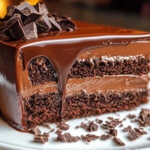 Gâteau au Yaourt au Chocolat : Une Douceur Irrésistible 7 Gâteau au yaourt au chocolat avec ganache brillante