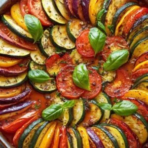 Ratatouille Classique : Un Plat Provençal Plein de Saveurs et de Couleurs 7 Légumes frais coupés en rondelles pour préparer une ratatouille traditionnelle