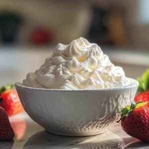Préparation de la crème chantilly avec un batteur électrique