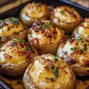 Pommes de Terre Farcies au Lard et au Reblochon 7 Pommes de terre farcies au lard et Reblochon dorées au four