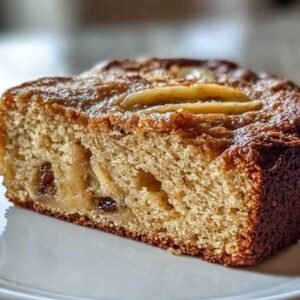 Gâteau à la Banane Sans Farine 7 Tranche de gâteau à la banane sans farine servie sur une assiette