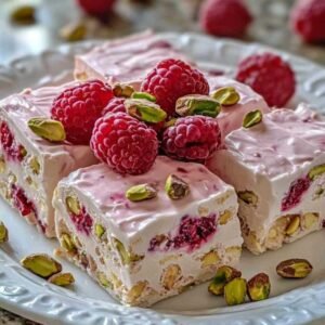 Nougat Tendre à la Framboise et Pistache 7 Découpe du nougat tendre à la framboise et pistache