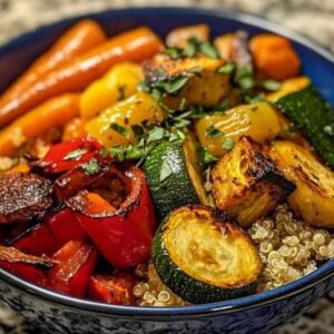 Bol de Quinoa au Fonio et Légumes Rôtis 7 Bol de quinoa au fonio avec légumes rôtis colorés