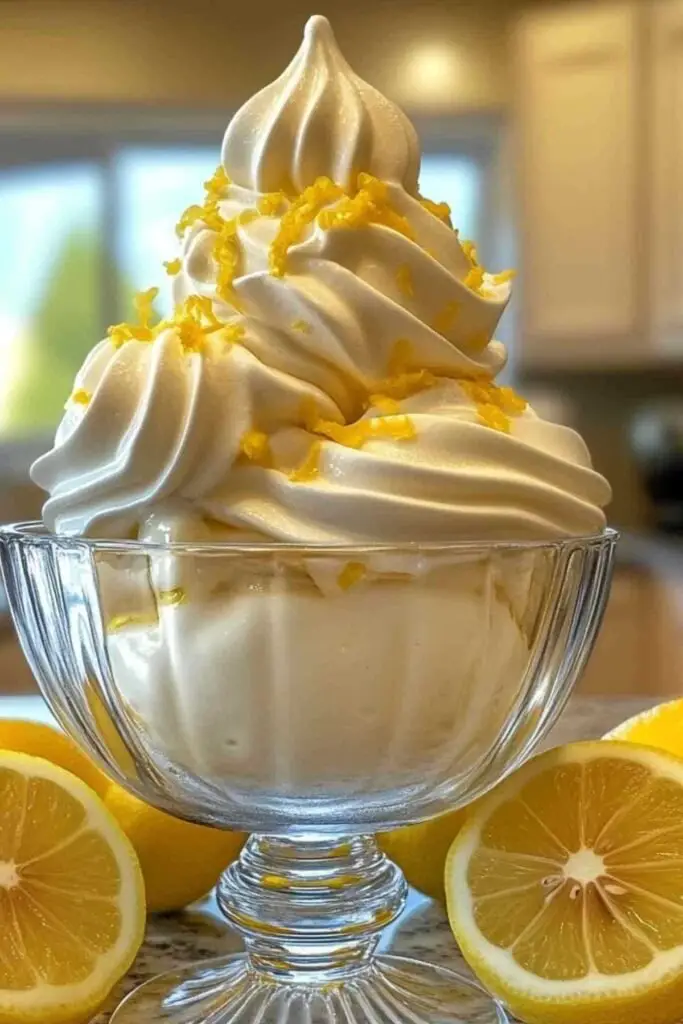 Glace Citron Meringuée : Un Dessert Rafraîchissant qui Éveille les Papilles 2 Glace citron meringuée servie dans une coupe avec garniture