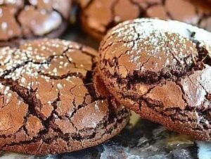 Biscuits à la meringue au chocolat craquelés et croustillants