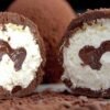 Boules meringuées au chocolat Alunga décorées de pailletés fins