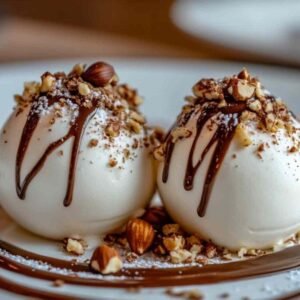 Boule Meringuée Praliné Noisette 3 Ganache au praliné noisette avec éclats croustillants