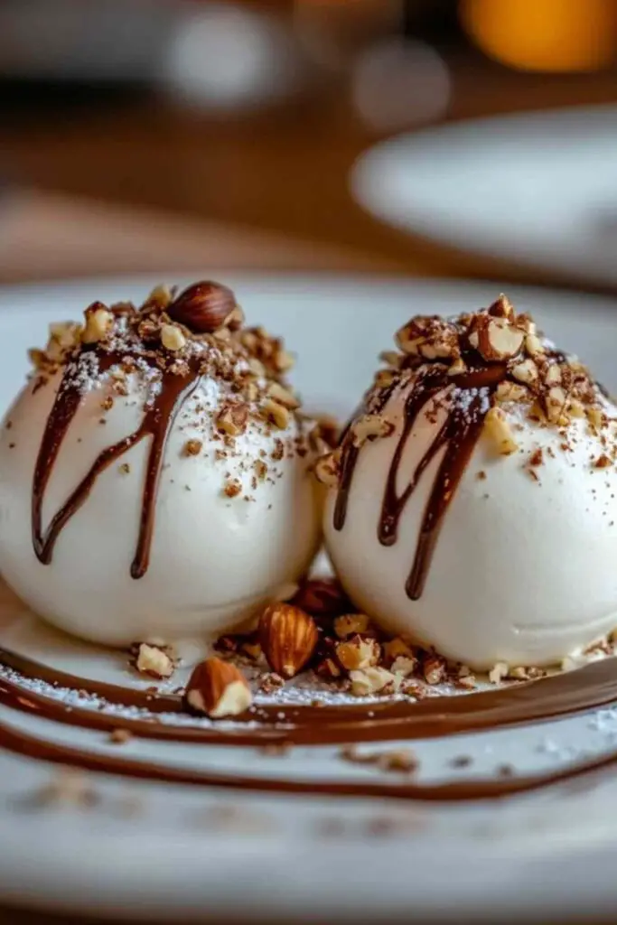 Boule Meringuée Praliné Noisette 2 Ganache au praliné noisette avec éclats croustillants