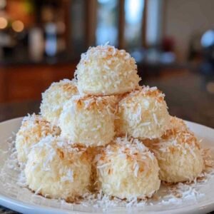 Boules Coco Meringuées Sans Gluten 3 Mélange de meringue et noix de coco râpée pour boules coco sans gluten