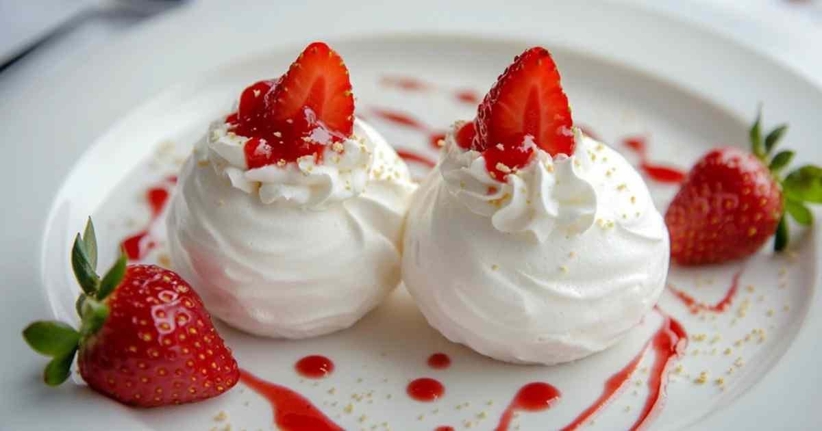 Boules meringuées à la fraise avec garniture crémeuse