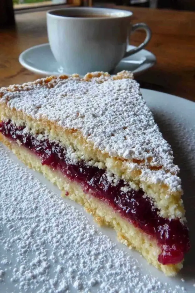Gâteau à la Framboise Meringué 2 Tranche de gâteau framboise meringué montrant les différentes couches
