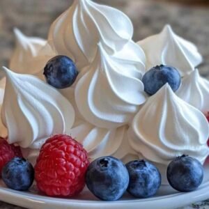 Meringues Double Crème: Un Délice Léger et Aérien 3 Meringues double crème en train de cuire au four