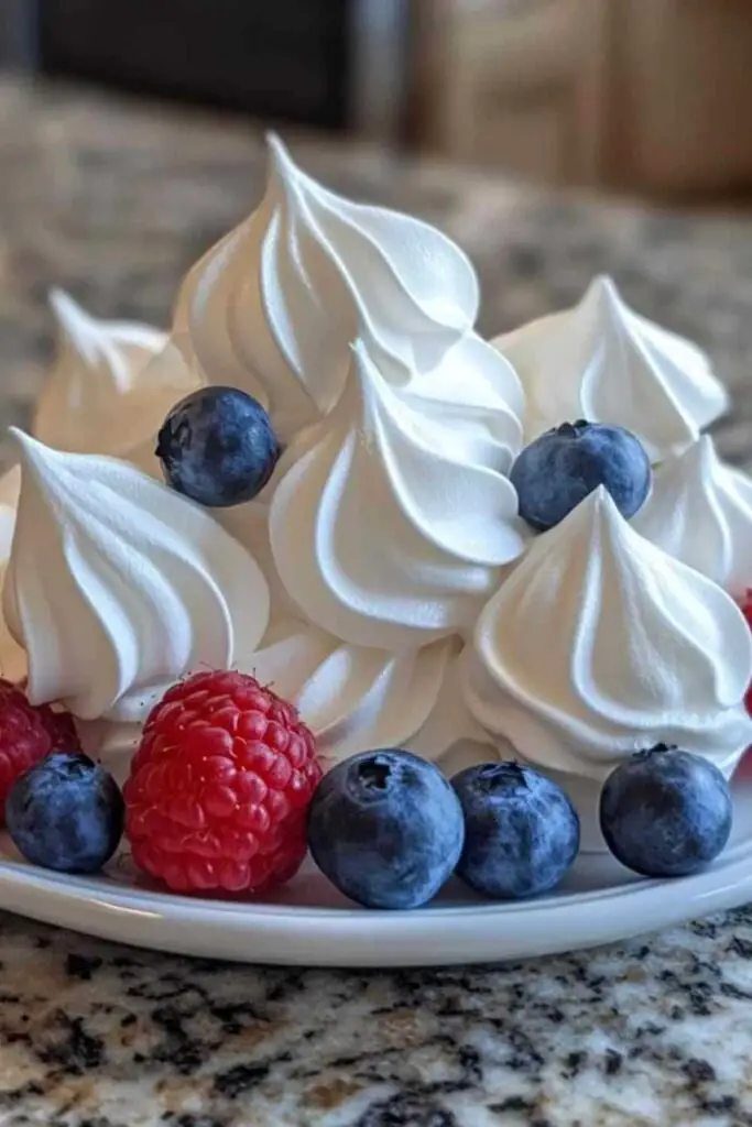 Meringues Double Crème: Un Délice Léger et Aérien 2 Meringues double crème en train de cuire au four