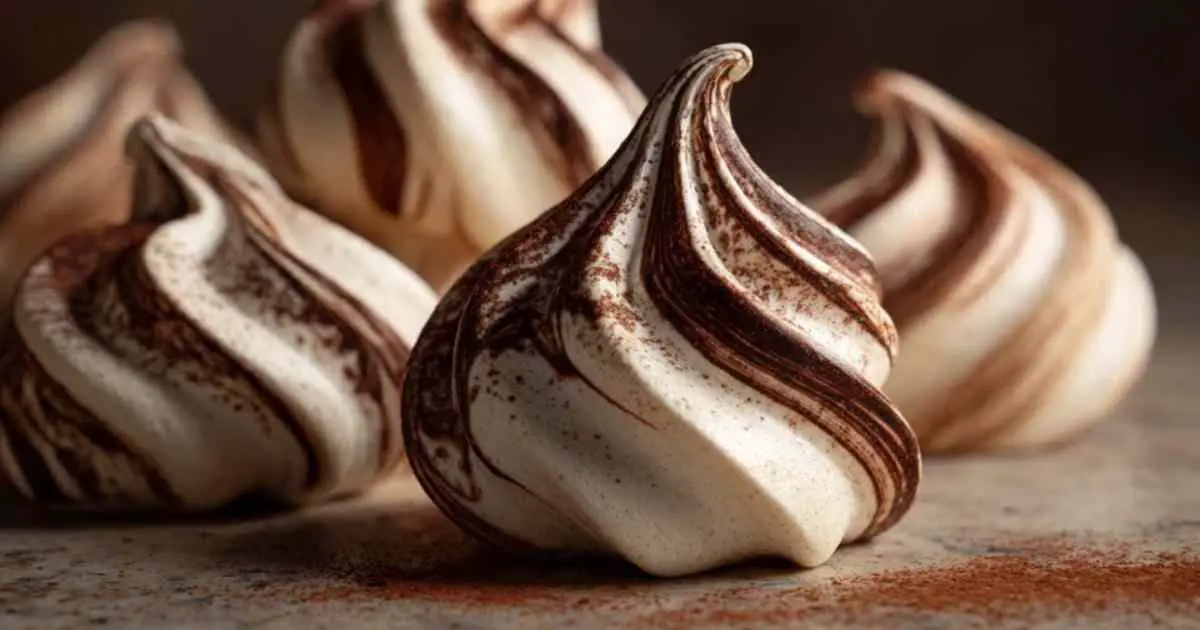 Préparation de la meringue marbrée avec ajout de cacao